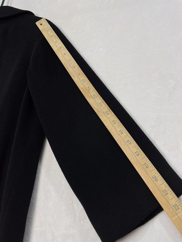 Vtg 60s Cashmere Coat Long Black Women S/M Dress Overcoat A Line Hand Tailored - Picture 14 of 18