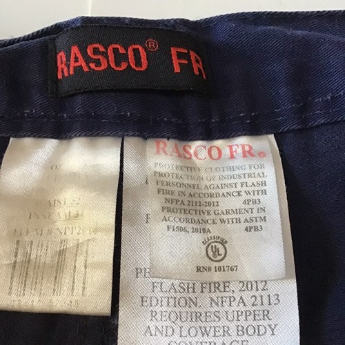 Rasco FR Navy Field Pants Mens 52x34Fire Resistant NPP2014 FR4303NV Utility Work - Picture 10 of 18