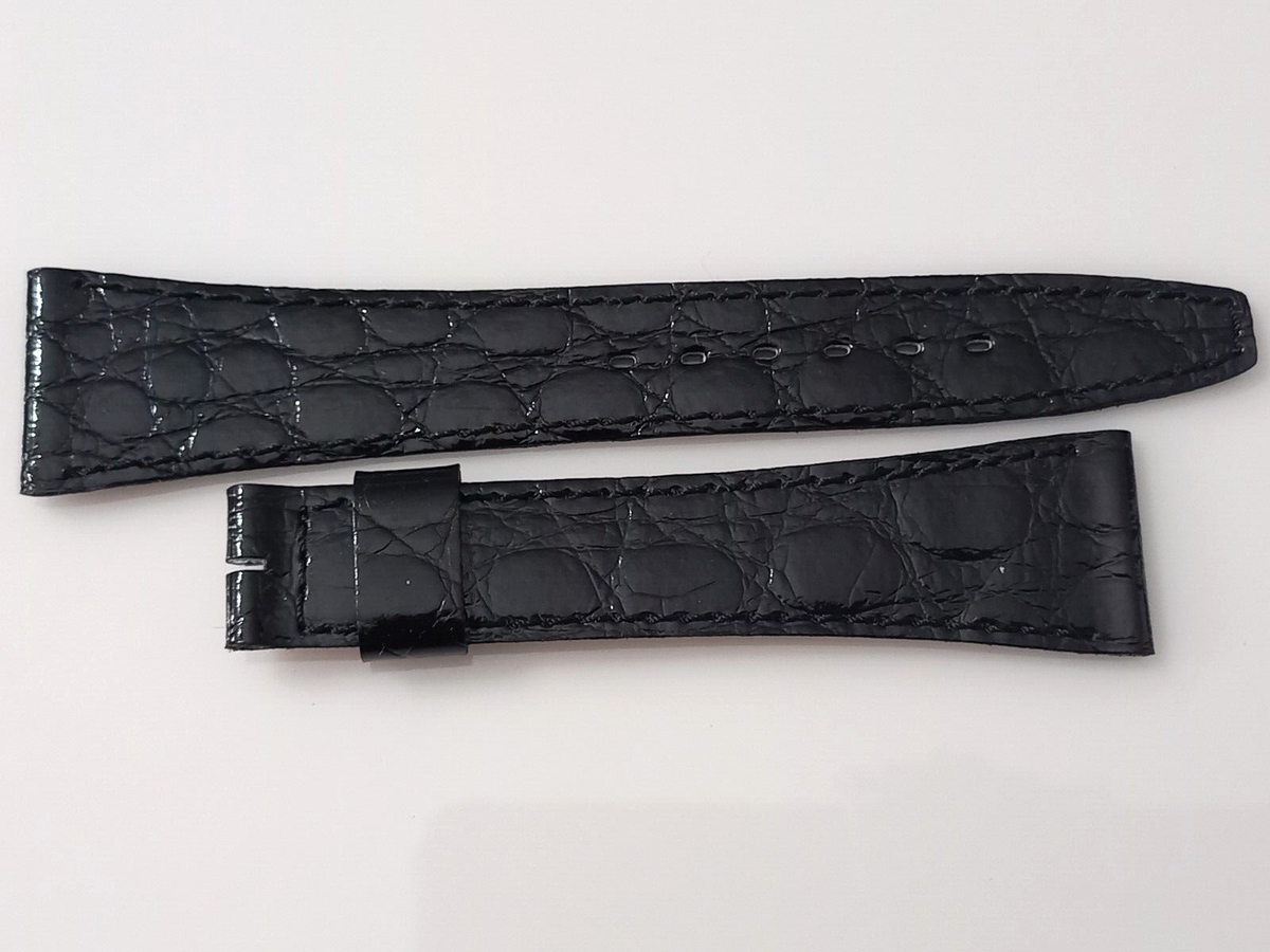 Bracelet Cuir Crocodile Noir 20mm Pour Montre - Occasion - Style Patek Philippe