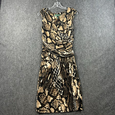 Ralph Lauren Essential Dress Women's 6 Brown Animal Print Wrap Jersey