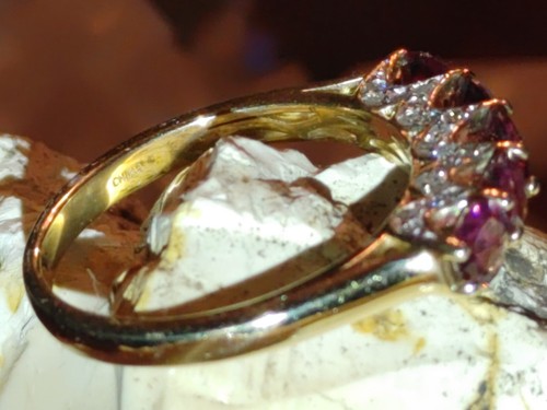 Anello fascia cocktail oro giallo 10 carati e ametista marcato 10 carati PAJ (Prime Art Jewels) - Foto 11 di 15