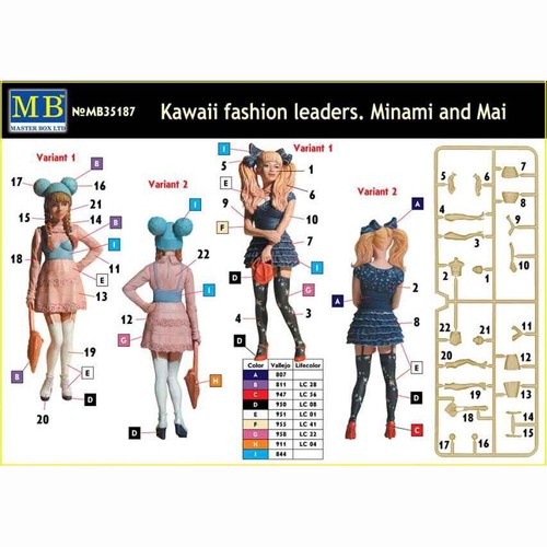 MASTER BOX 35187 Escala Figura Kit 1:35 "Líderes de la Moda Kawaii. Minami y Mai" - Imagen 2 de 5