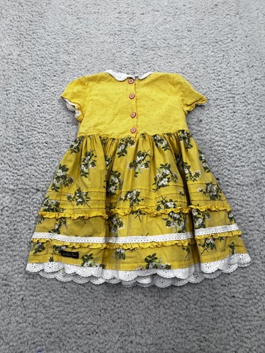 Girls Matilda Jane Stay Golden Yellow Summer Floral Lined Dress Size 4 *read - Picture 7 of 11