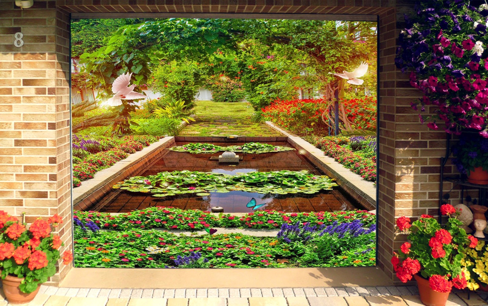 3D Garden Pond 75 Garage Door Murals Wall Print Decal Wall AJ WALLPAPER UK Carly 3D Garden Pond 75 Garage Door Murals Wall Print Print Print Decal Wall AJ WALLPAPER UK Carly 288f9f