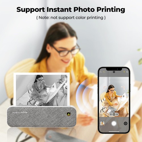 MUNBYN Portable Printers A4/US Letter Travel Printer Bluetooth Thermal Printer - Picture 6 of 11