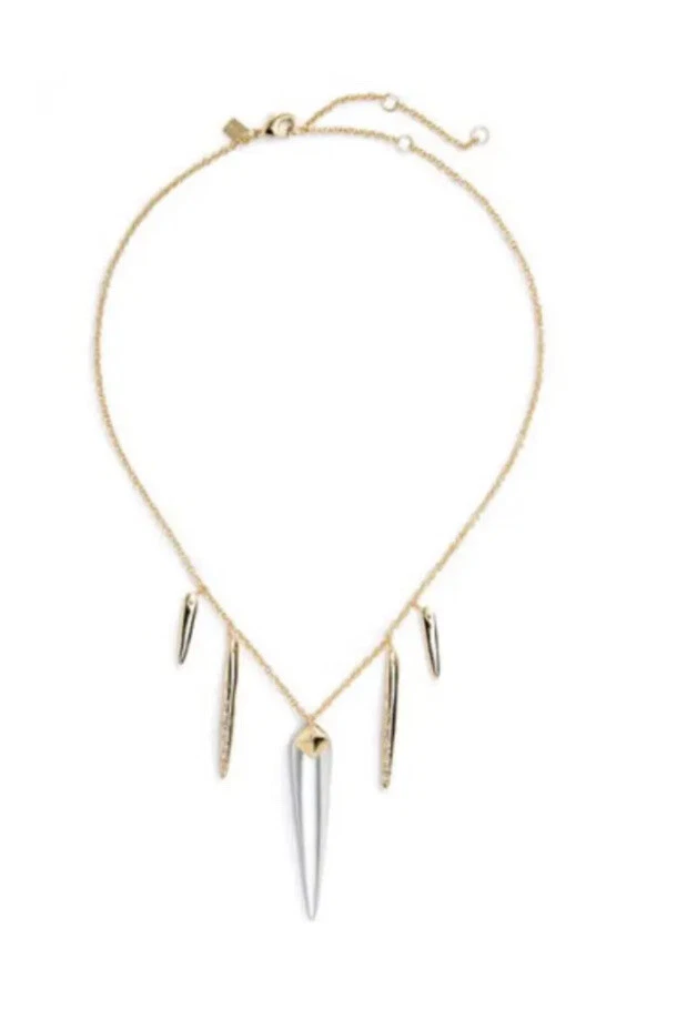 Collar frontal colgante lanza lucite plata Alexis Bittar W1107 para mujer Foto 2 de 2