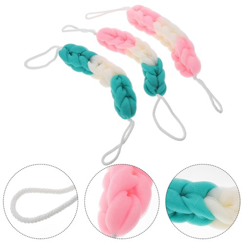 3 Pcs Bath Towel Man Exfoliating Shower Pouf Mesh Scrunchies Body - Bild 6 von 12