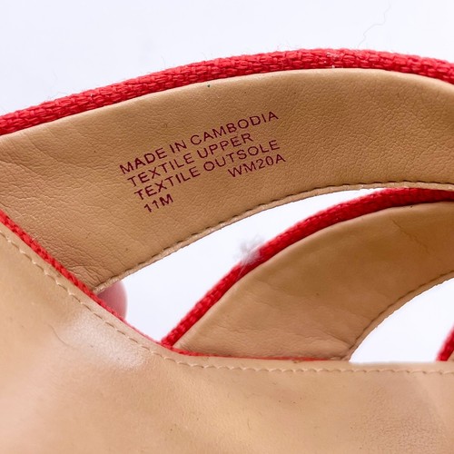 Michael Kors Women's Berkley Sandal Size 11 Wedge Platform Espadrille Coral Zip - Picture 7 of 9
