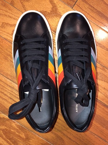 NEW RARE Anya Hindmarch athletic trainers shoes black leather rubber rainbow 37 - Picture 9 of 9