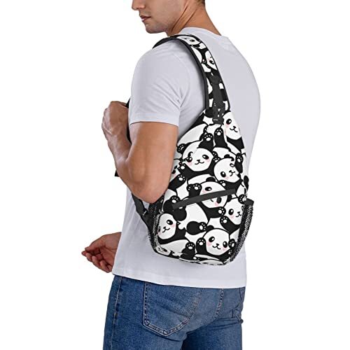 Bolso de cabestrillo bandolera para hombre mujer dibujos animados panda talla única lindo panda - Imagen 7 de 7