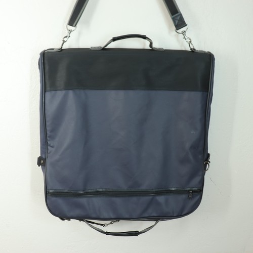 Samsonite Luxury Garment Bag Travel Blue Nylon Zip Around Hook Pockets Bifold - Picture 11 of 24
