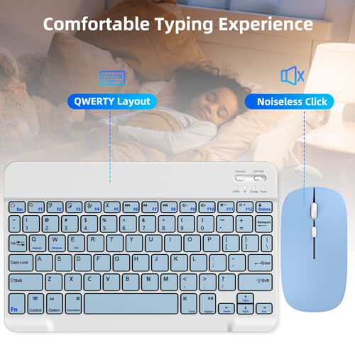 Set tastiera + mouse Bluetooth silenzioso ricarica wireless per PC portatile Mac Windows - Foto 27 di 45