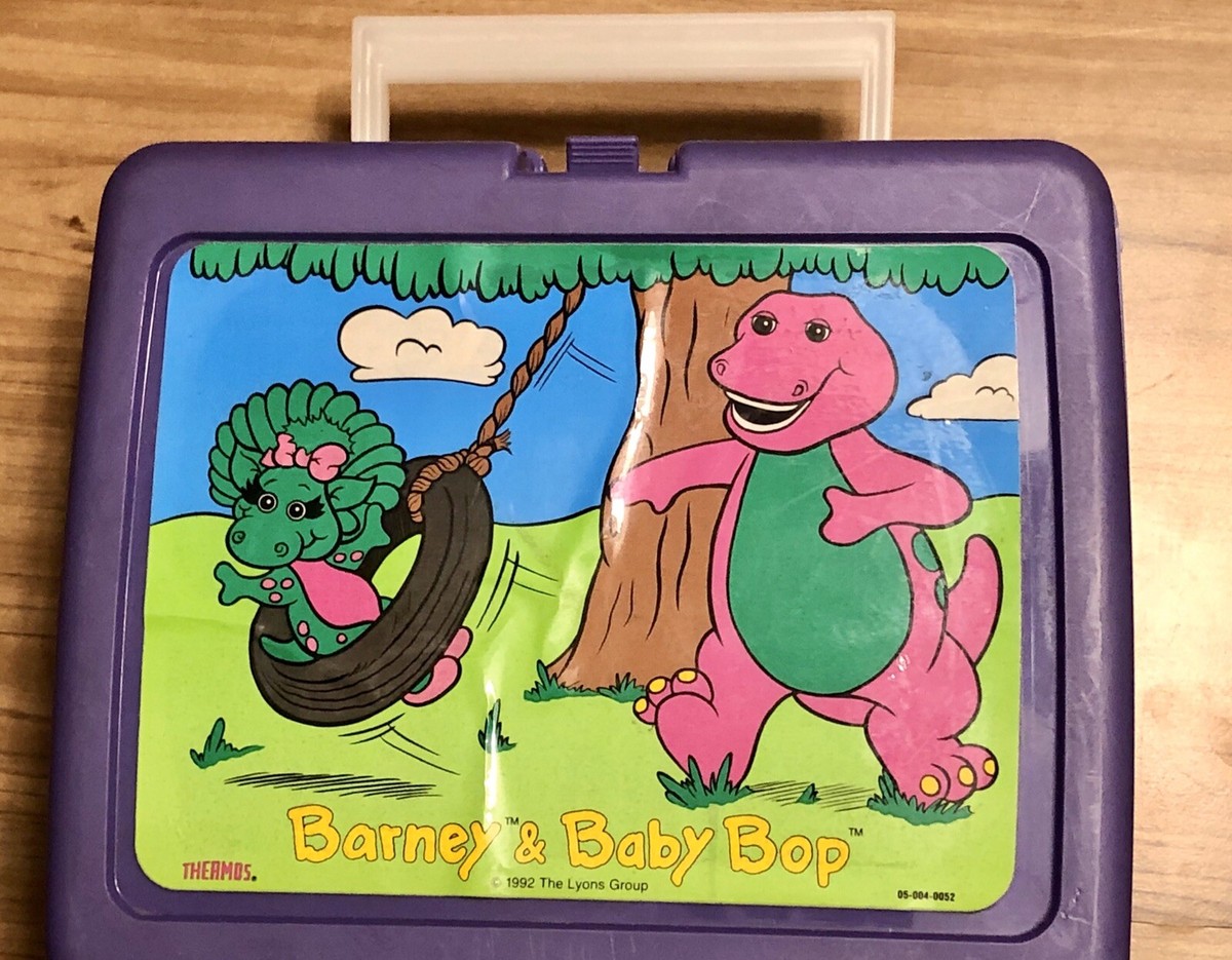 Vintage 1992 Barney & Baby Bop Thermos Brand Lunchbox + Thermos