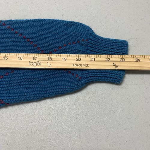 Sears Roebuck Vintage Men's Teal Fair Isle Ski Lodge Sweater Blue XL - Picture 6 of 7