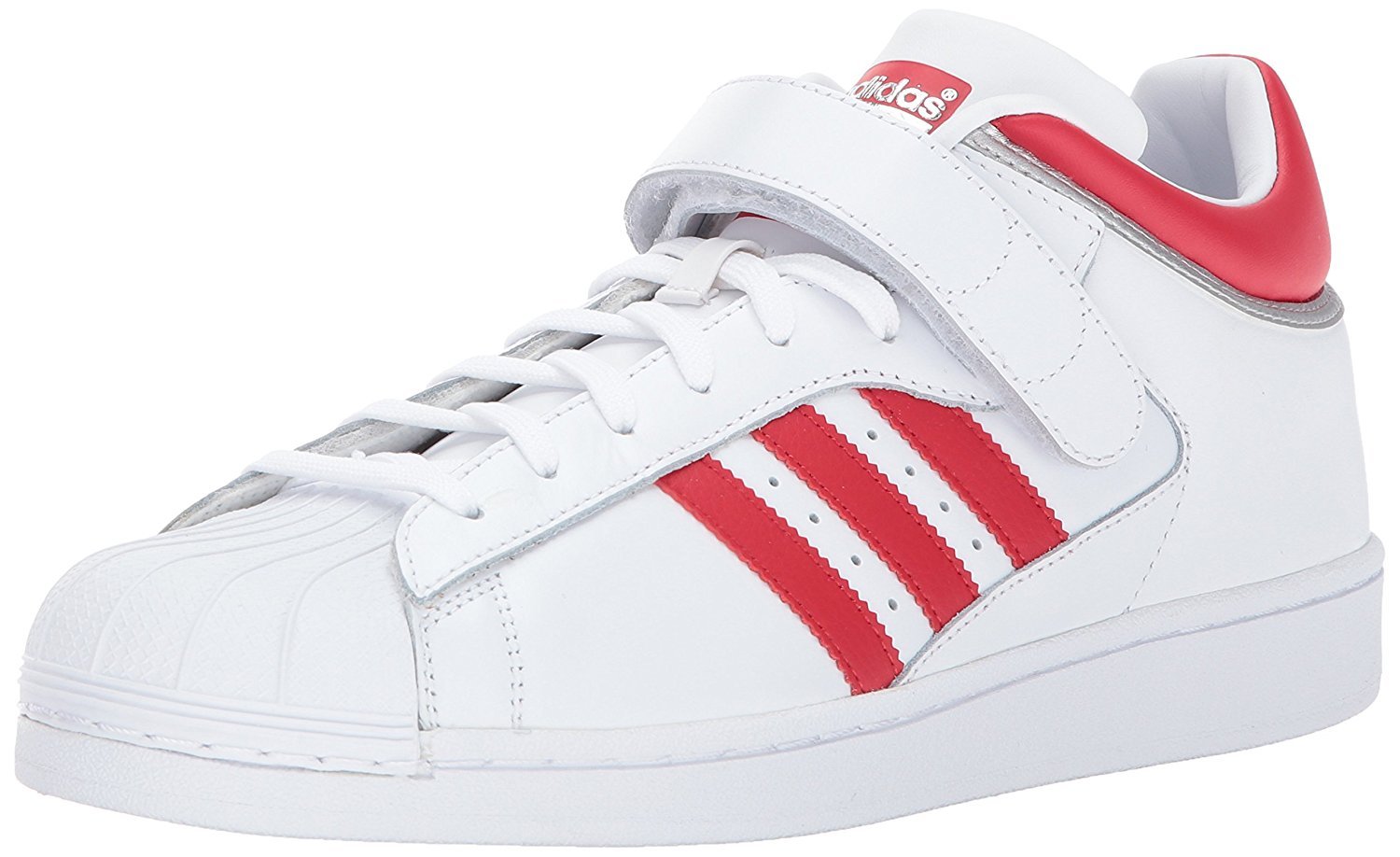 adidas Originals Men's Pro Shell Sneaker, White/Scarlet/Metallic Silver, 9.5 US adidas Originals Men's Pro Shell Sneaker, White/Scarlet/Metallic Silver, 9.5 US