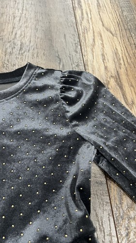 GAP Girls Velvet Skater Dress, Gray Gold, Size XS 4-5, NEW - Picture 4 of 7