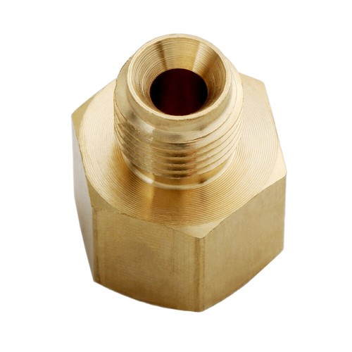 Adattatore convertitore svasatura maschio invertito in ottone 1/4" tubo femmina NPT x 1/4" per propano - Foto 6 di 9