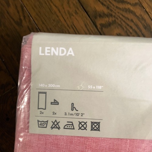 IKEA Lenda CURTAINS 55"x118" Long Drape 2 Panels Light Red Chambray Discontinued - Picture 4 of 9