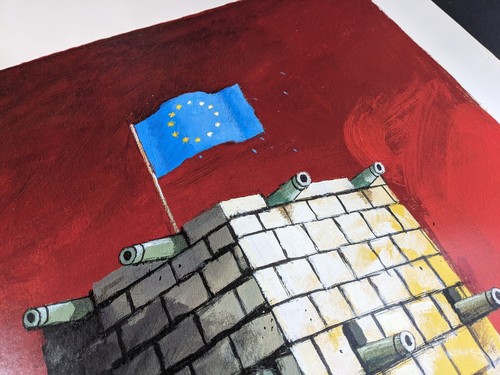Borislav Sajtinac, Festung Europa, Offsetdruck, handsigniert, nummeriert, 1994 - Bild 10 von 11
