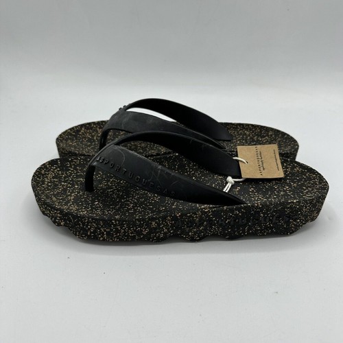 Asportuguesas FEEL Flip Flop Women’s 7.5 by in Black Gold BNIB RRP £100
