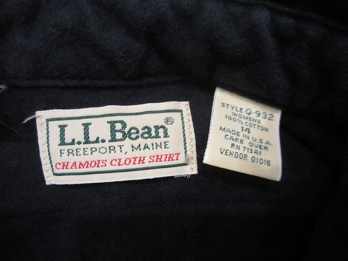 Vintage LL Bean Damenhemd 14 schweres Sämischgewebe Flanell marineblau HERGESTELLT IN DEN USA - Bild 2 von 4
