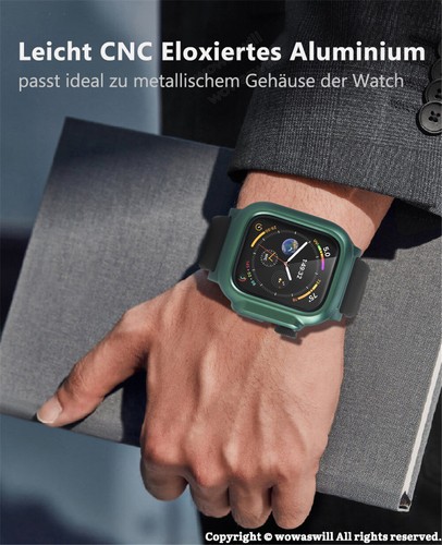 Leicht Metall Gehäuse Bumper Outdoor Stoßfest Armor Case Armband für Apple Watch - Bild 6 von 15