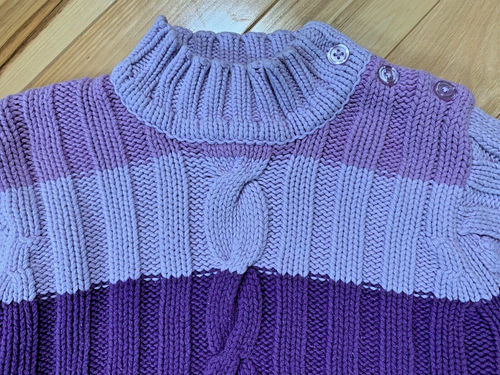 CHILDREN'S PLACE Purple Stripe Acrylic Cotton KNIT SWEATER Sz 24 Month Girl - Picture 2 of 4