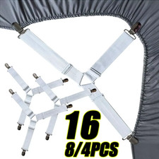 16/4Pcs/Set Adjustable Bed Sheet Grippers Belt Fastener Bed Sheet Clips Mattress