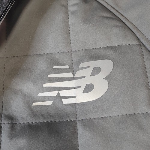 New Balance Mens Small Full Zip Quilted Soft Shell Fleece All Motion Gray Jacket - Picture 6 of 7