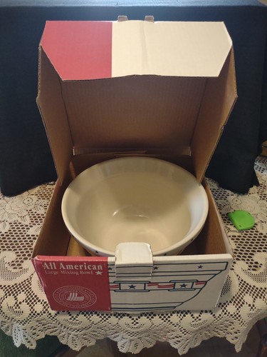 Longaberger Pottery All American Stars Stripes grande ciotola di miscelazione 10 pollici - Foto 8 di 9
