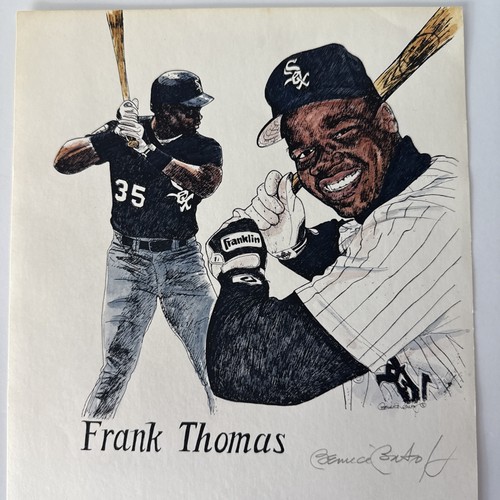 FRANK THOMAS Chicago White Sox Color Sketch Print Artist Signed Bernice Batoff - Picture 3 of 6