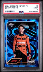 2024 TOPPS CHROME FORMULA 1 SAPPHIRE ED #8 OSCAR PIASTRI PSA 9