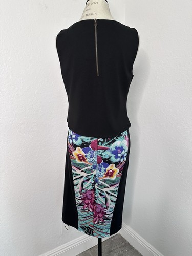 Nicolle Miller Women's Outfit 2 Pcs Top Skirt Stretch Size S/M Black-Multicolor - Picture 3 of 6