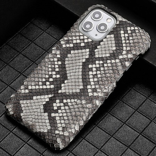 Custodia rigida in pelle di pitone per iPhone 17 16 15 14 13 pelle di serpente originale vera - Foto 21 di 23