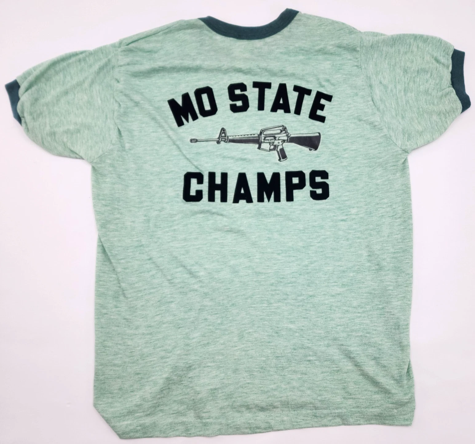 Vintage 80s Sport-T Combat Shooting T-Shirt MO State Champs Camp Robinson L