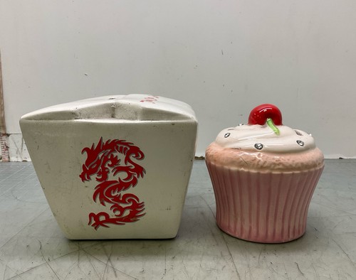 Decorative Ceramic Chinese Take-Out Box and Cupcake Coin Banks - Picture 2 of 6
