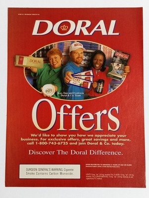 Doral Cigarettes Magazine Ad 1997 Discover The Doral Difference Retro