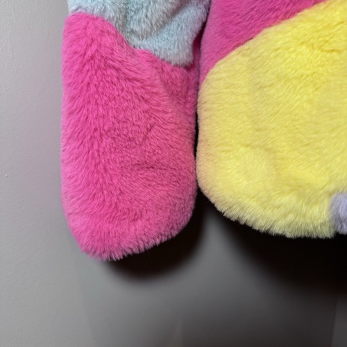 BUDDY LOVE Happy Jacket Rainbow Faux Fur Collarless Coat RAINBOW / SMALL - Picture 8 of 11