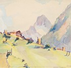 Alpenhütten in Osttirol,  1938, Aquarell Moderne Landschaft Unbekannt (20.Jhd)