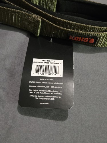 KONG Manico Morbido, Guinzaglio Mani Libere, 6ft, Verde - Foto 2 di 2