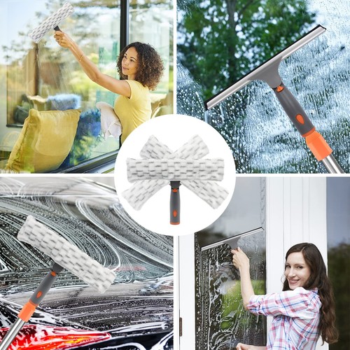 Window Cleaner Tool with Long Handle, 60" Shower Squeegee for Window Cleaning... - Picture 5 of 7