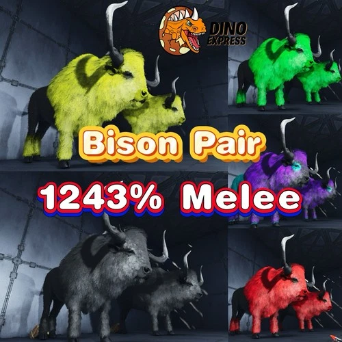 Bison Pair, 1243% Melee Clone ARK🦕 Survival Ascended ASA PVE PC/XBOX/PS