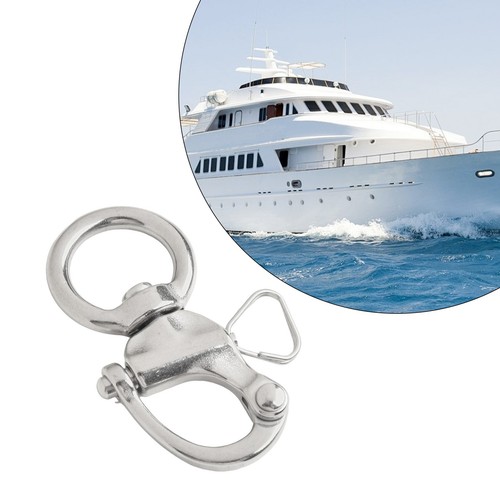 2.5" Stainless Steel Swivel Eye Snap Shackle Quick Release Bail Rigging Sailing - Picture 5 of 24