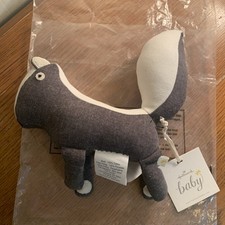 Vtg Hallmark Babies Baby Skunk Plush NWT Baby Rattle Inside Skunk Great Gift