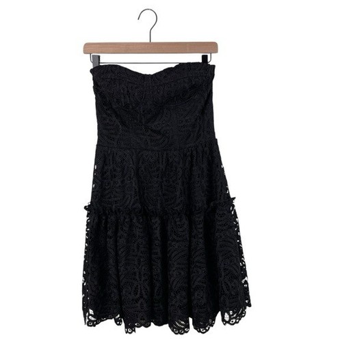 NEW Anthropologie Eva Franco Black Floral Lace Mini Dress Size 6 Whimsigoth - Picture 14 of 16