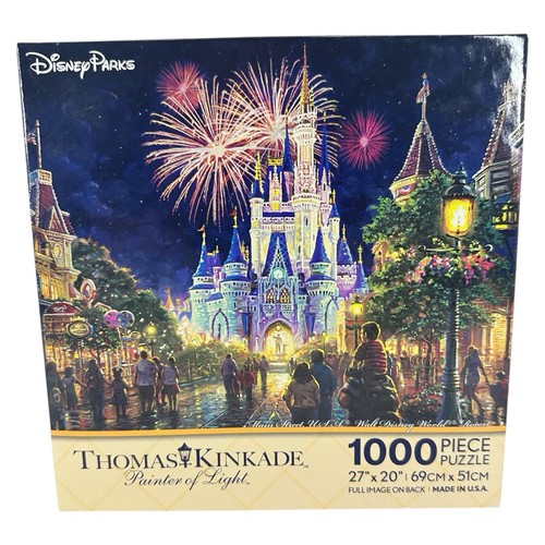 Disney World Kinkade Main Street U.S.A. Fuochi d'artificio 27"x20" puzzle 1000 pezzi NUOVO - Foto 7 di 8