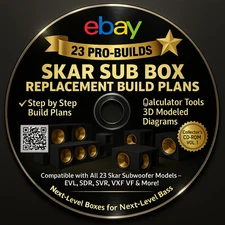 23 Pro-Built Skar Subwoofer Enclosure Box Replacement Build Plans on CD-Rom