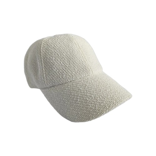 H&M Womens Hat Cap SIZE M-L Adjustable Strap Cream White Textured Fabric NWT - Picture 2 of 10