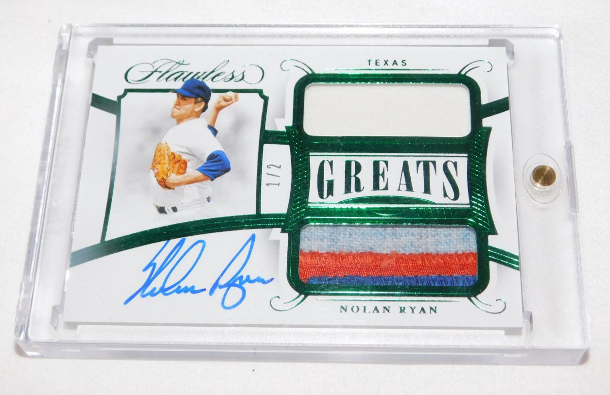2020 Flawless Greats Nolan Ryan Patch Auto Autograph 1 of 2 Texas Rangers WOW!!