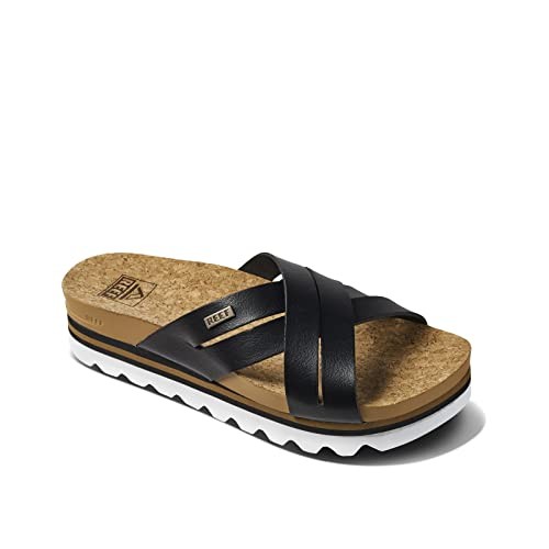 REEF CUSHION BLOOM HI DAMEN PLATEAUSANDALE VEGAN X-RIEMEN GRÖSSE 8 SCHWARZ/HELLBRAUN - Bild 1 von 5